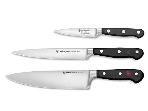 WUSTHOF WÜSTHOF Classic 3 Piece Chef's Knife Set - Black New