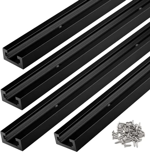 SeekLiny T Tracks for Woodworking Aluminum 48 inch Black 4 Pack New