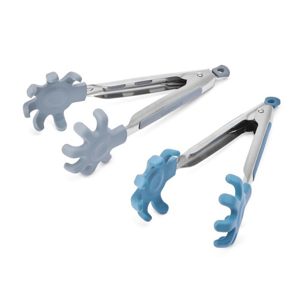 Farberware Kitchen Tongs Set, 2-Piece Mini Tongs with Nylon Tips and Flex Grip