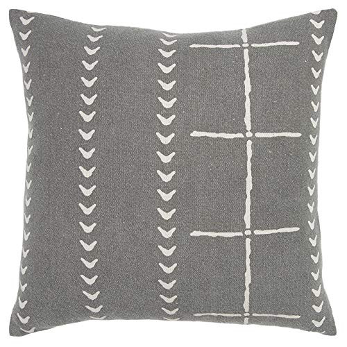 Rizzy Home Donny Osmond Stripe 20" x 20" Poly Pillow 20" x 20" Cover-Charcoal New