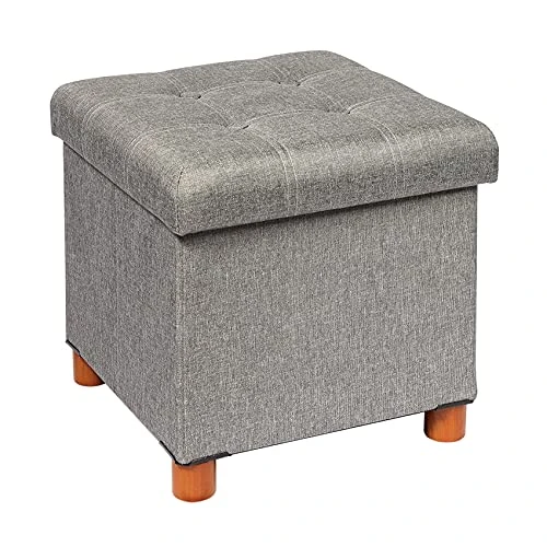 B092HXFTSK Generate PINPLUS Storage Ottoman Stool - Grey New