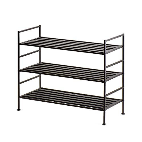 Titan Mall 3 tier Shoe Rack Metal Shoe Racks for Closets B07RKM71K5 - Black New