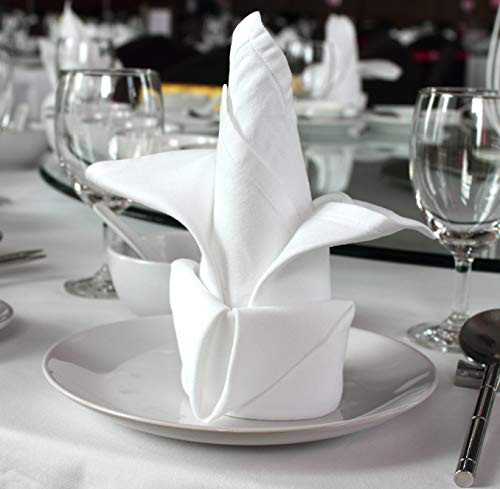 96 Pieces White Dinner Napkins 20"x20" National Spring - B071YNYJT8 New