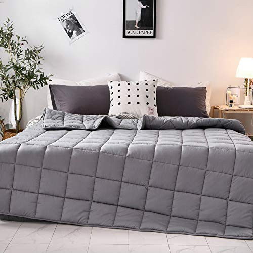 LIANLAM Weighted Blanket 25 lbs 60"x80" Cooling Blanket with Glass Beads - Grey New