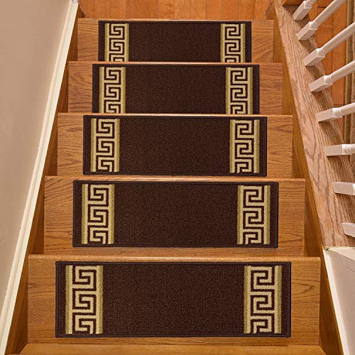 B079Q64W46 Stair Treads Wooden Steps 8.5” x 26” Slip Resistant Washable 13 Pack New