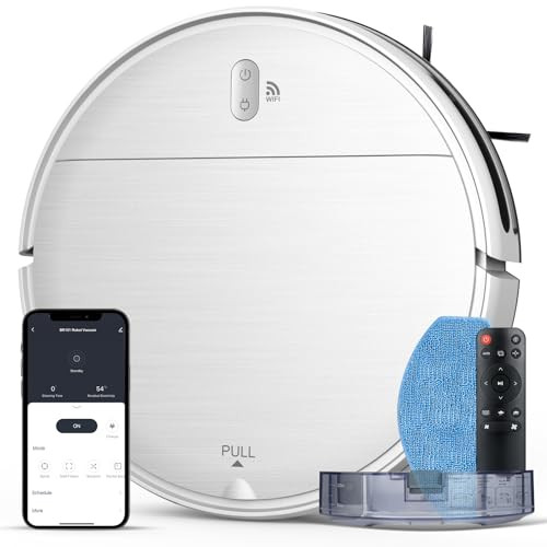 MAMNV ROBOTIC VACUUM WI-FI MOPPING AUTO-RECHARGE 100MIN W/ DOCK - WHITE