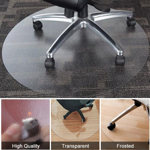 Home Cal Office Chair Mat Desk Chair Mat Dia 43 Hard Floor Protector BLACK New