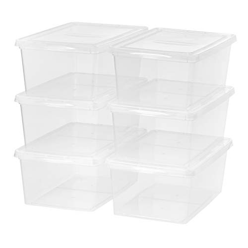 Mainstay 17 QT Plastic Sweater Storage Box 6 Pack 1 Pack B08GZMTNPQ - Clear New