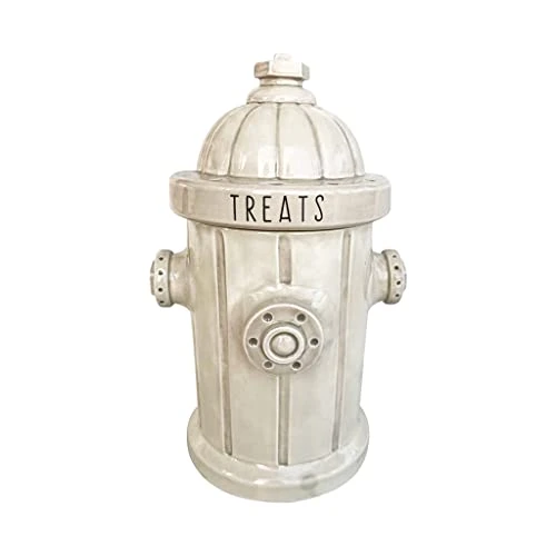 Blue Sky Ceramics Kiln Fired Clay Fire Hydrant Treat Jar - B09HN4S4NW - White New