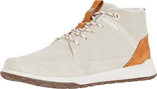 P724070 Cat Footwear Unisex Quest Mid Sneaker, White Tan, Size 7.5