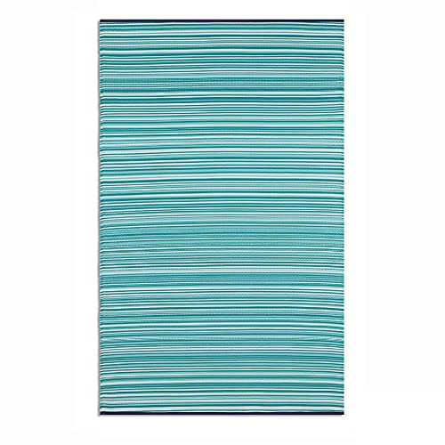 Trava Home IndoorOutdoor Rug, Easy to Clean, WaterResistant, 6'x9', Blue Stripe New