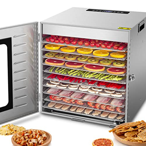 10 Trays Food Dehydrator All Stainless Steel Dehydrator Food Dryer B07L48SJJB New