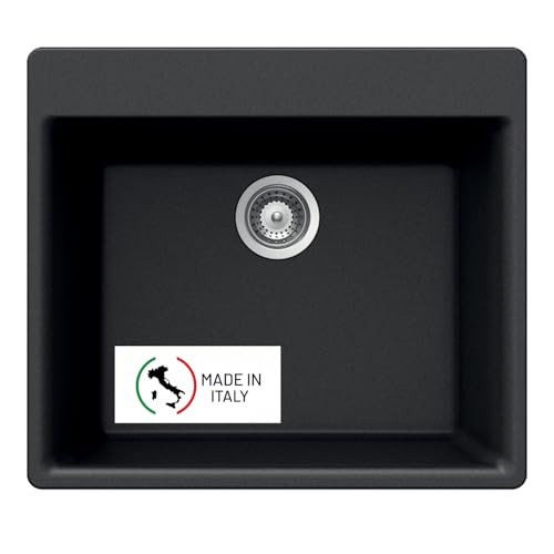 Houzer 24" Granite Composite Drop-in Topmount Single Bowl Kitchen Sink New