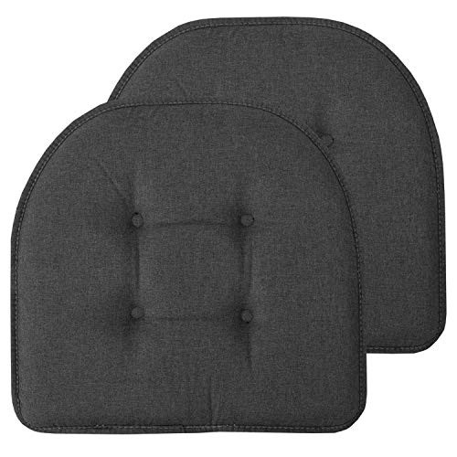 Sweet Home Collection Chair Cushion Memory Foam Pads Tufted Non Skid 2 Count New