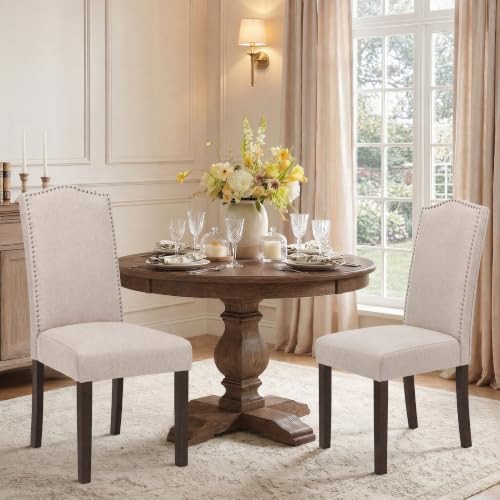 Upholstered Dining Chair Modern Stylish Kitchen Diner Fabric Set of 2 New