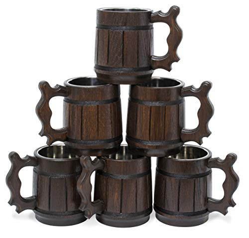 MyFancyCraft Set of 6 Beer Mug 20 OZ - Tankard Mug - Beer stein B06X9LNZPJ New