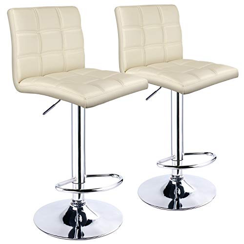 Leopard Modern Square PU Leather Adjustable Bar Stools Square Backs - Grey New
