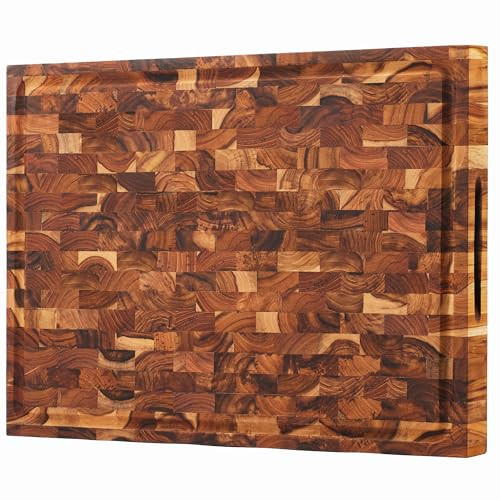 SHUMARU End-Grain Wood Cutting Board Butcher Block 24x18x2.2" B0CT3Y45DF New