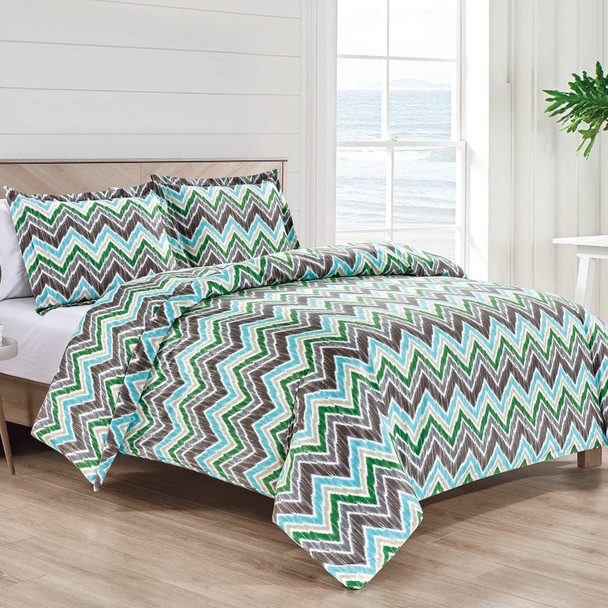 BIBB HOME 1800 SERIES EGYPTIAN LUXURY 3PC DUVET COVER SET SIZE KING - DARCY