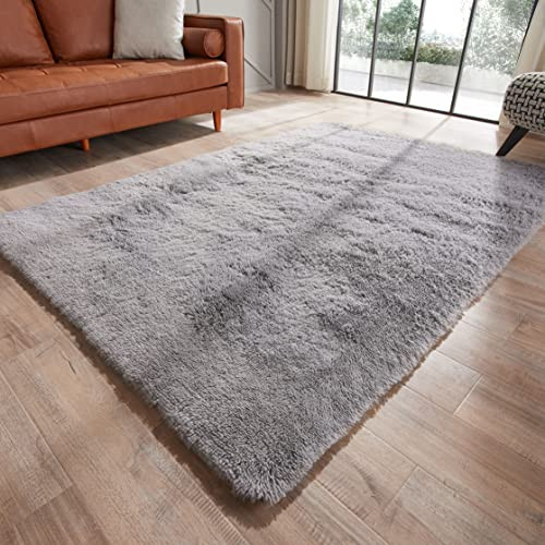 GKLUCKIN 7x10 Area Rugs for Living Room, Tie-Dyed Light Grey Rug for Bedroom New