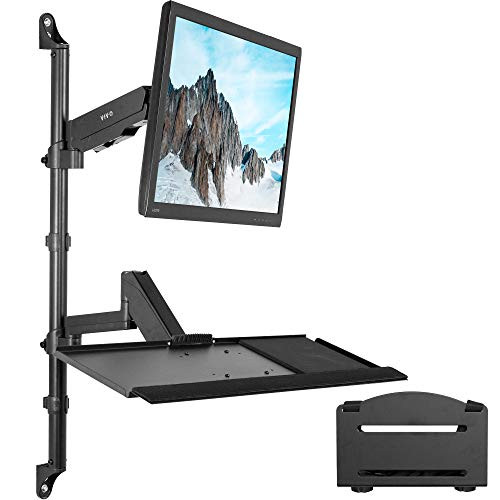 VIVO Black Clamp-on Monitor & Keyboard Tray Desk Mount, STAND-SIT1BW New