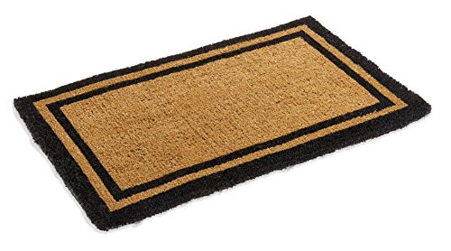 Kempf Black Border Coco Coir Door Mat, 24" x 48", Woven Backed, Heavy Duty New
