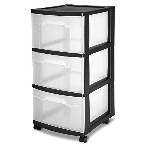 Sterilite 3 Drawer Cart 2 Pack Black New