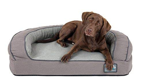 Better World Pets Super Comfort Bolster Dog Bed Waterproof (Large, Wolf Grey)