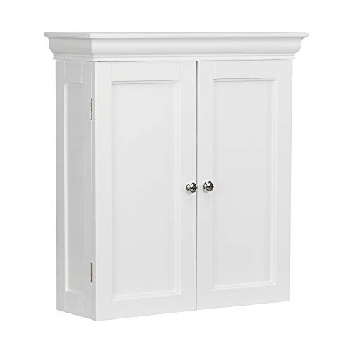 Elegant Home Fashions Stratford Removable 2 Door Wall Cabinet - White New