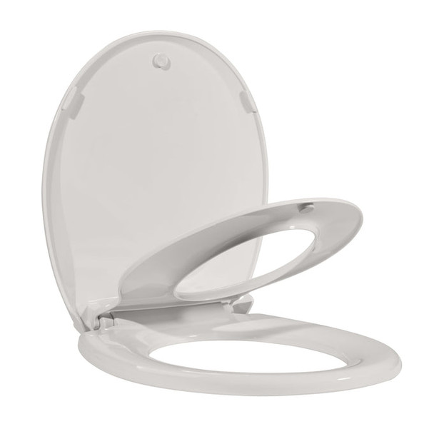 GARVEE COMPREHENSIVE TOILET SEAT BUILT-IN TODDLER TRAINING 16.2-16.7" - BISCUIT