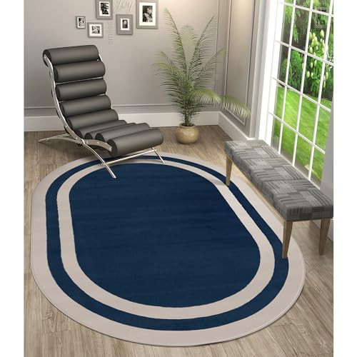 CAMILSON Modern Area Rug 5x7 Easy-Cleaning Non-Shedding Color (5 x 7 Navy Blue) New