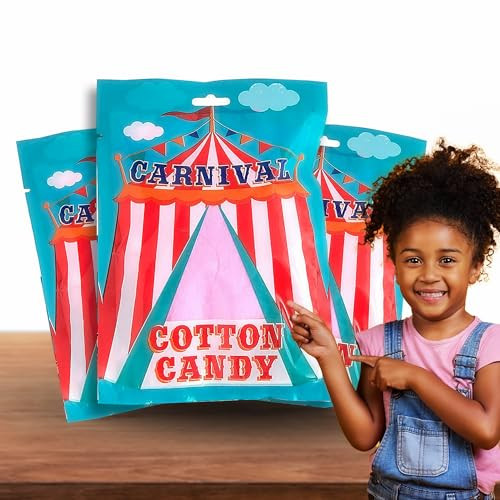 Fun Express Cotton Candy Bags Pink 12 Individually Wrapped Bulk Candy Floss New