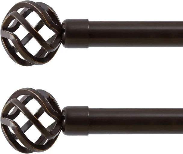 ONEACH 2 PACK 28"-48" ADJUSTABLE CURTAIN ROD - WHITE