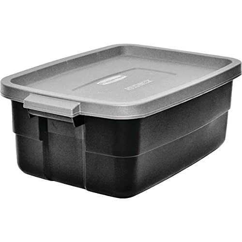 Rubbermaid 10 Gallon Black/Cool Gray Roughneck Storage Tote 7NLK-00007 - New New