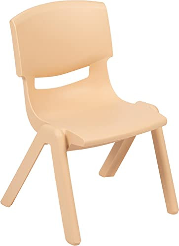 Flash Furniture Natural Plastic Stackable 10.5" Seat Height B08575LRTF - Green New