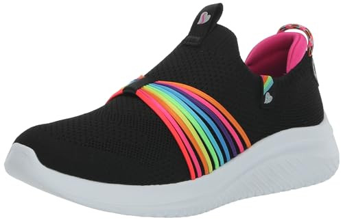 SKETCHERS SKECHERS KIDS GIRLS ULTRA FLEX 3.0 SNEAKER, BLACK/MULTI, SIZE 4.5