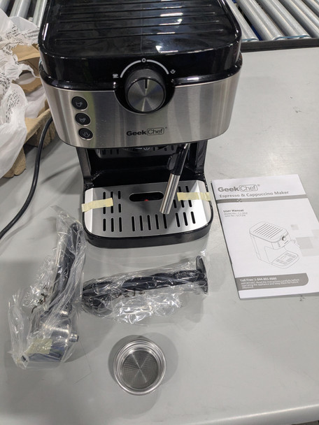 GEEK CHEF CJ-265E 1300W 20 BAR ESPRESSO MACHINE W FOAMING MILK FROTHER WAND