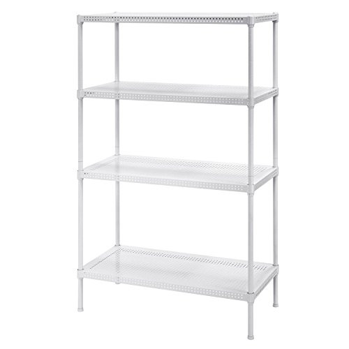 Muscle Rack PWS301447-4W Steel Wire Shelving 4 Adjustable Shelves - White New