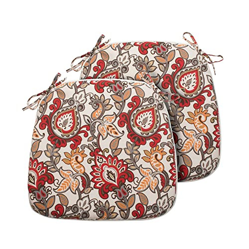Magpie Fabrics Outdoor/Indoor 17"x16"x2" Chair Cushions with Ties mod Bot Orange New