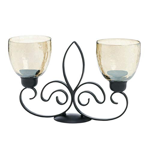 Fleur De Lis Dual Candle Holder - B01NA9TMME New