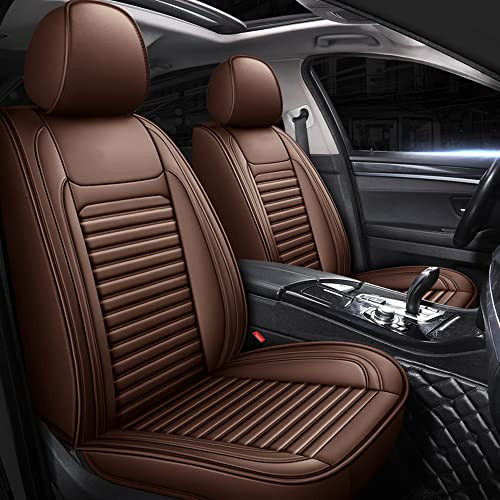 YZAUTOPARTS Universal Leather Car Seats for Front Seats,B09YZ5HLVY - Brown New