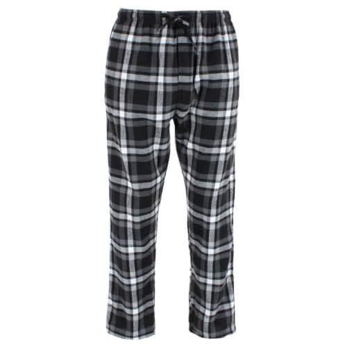95444A/B Ten West Apparel Men's Flannel Pajama Pants Black/Charcoal/White M New