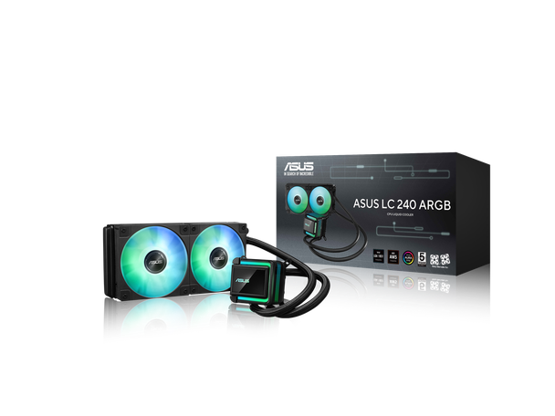 ASUS LC 240 ARGB 240mm All-in-One Liquid CPU Cooler, 27mm Slim Radiator, 3000