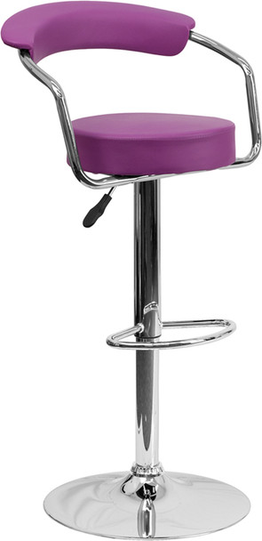 FLASH FURNITURE CONTEMPORARY ADJUSTABLE HEIGHT BARSTOOL 2 PACK - PURPLE