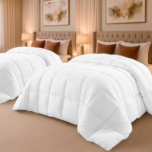 Utopia Bedding Twin Comforter 2 Pack, Duvet Insert, 64 x 88 Inches - White New