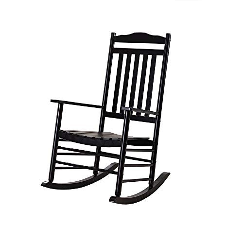 BplusZ Patio Rocking Chair Outdoor Furniture Comfy Rocker B08TTM4NLR - Black New