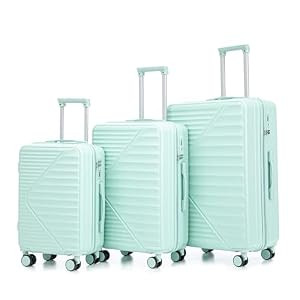 W2787P278769 GENERIC 20"/24"/28" 3 PCS/SET ABS LUGGAGE - MINT GREEN New
