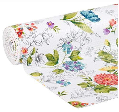 PioneerWoman Blooming Bouquet Non-Adhesive Shelf Liner - 20" x 6' New