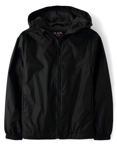 The Children's Place boys Uniform Windbreaker Jacket, Black, Large New
