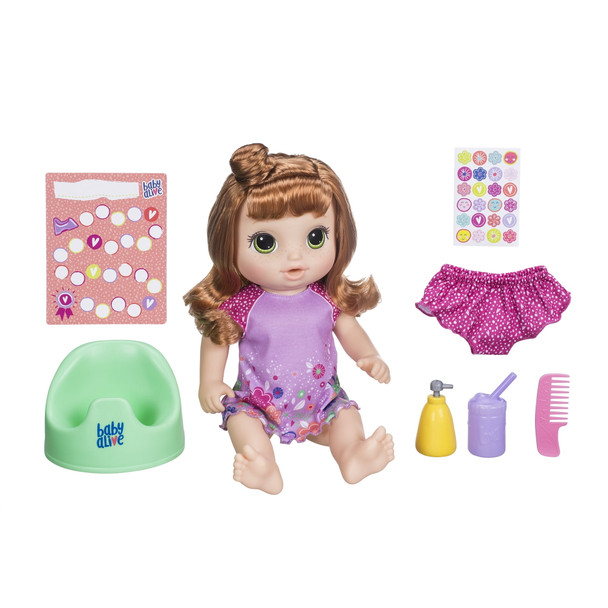 BABY ALIVE POTTY DANCE TALKING BABY DOLL, RED CURLY HAIR - MULTI New